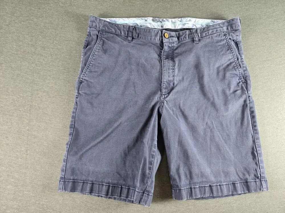 Tommy Bahama Shorts Mens 38 Blue Chino Stretch Tencel Cotton Casual Summer